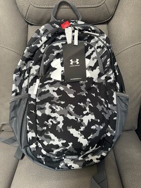 Under Armour Men’s Black & Gray Camo Backpack with White Accents